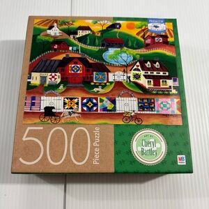 20. 500-Piece Farm Puzzle - Green and Multicolor - art by Cheryl Bartley